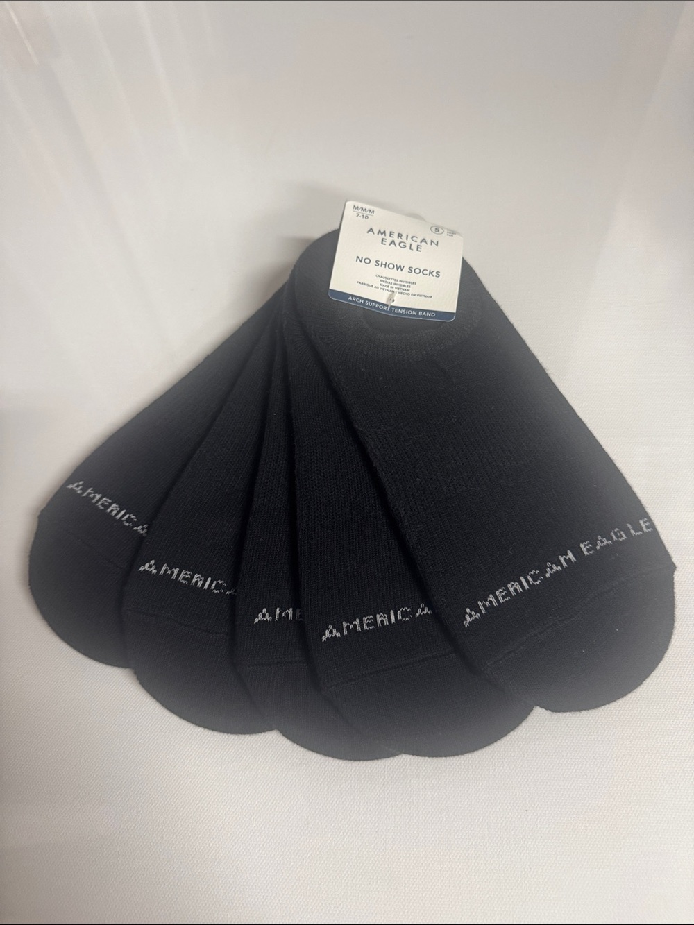 Black No Show Socks Mens American Eagle Medium 5 Pack
